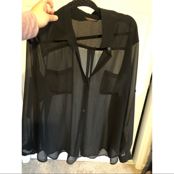 Victoria's Secret Tops - Black, translucent long sleeve blouse Victoria's Secret Tops - Black, translucent long sleeve blouse